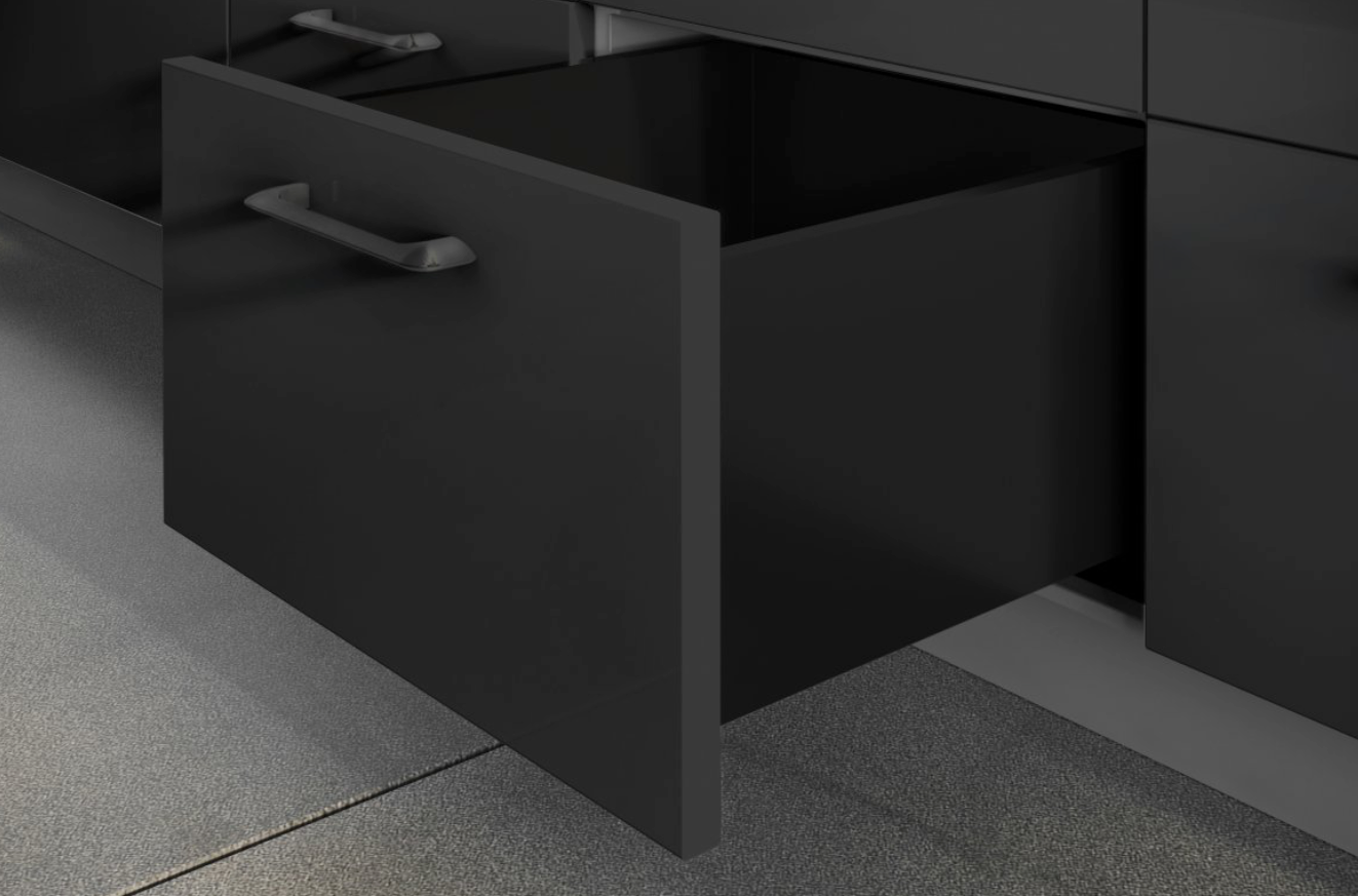 Metal Drawer Set Very High Black AxisPro Slim Box System D200mm