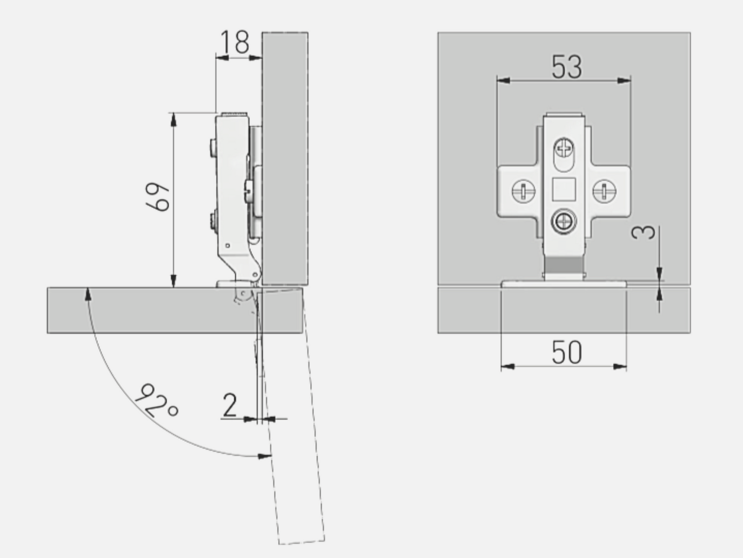 Mini Cabinet Hinges Soft Close 26 mm