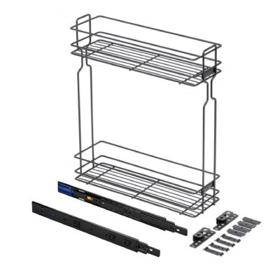 Pull Out Two Tier Wire Baskets Soft Close Anthracite