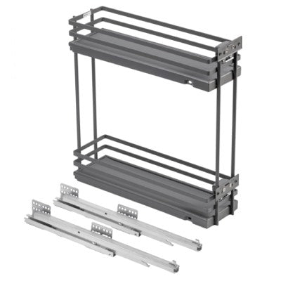 Pull Out Two Tier Solid Wire Baskets Soft Close Anthracite