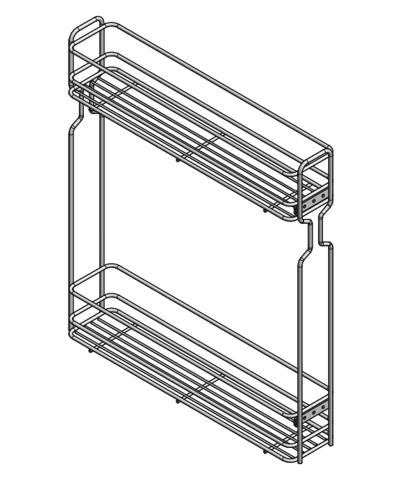 Pull Out Two Tier Wire Baskets Soft Close Anthracite