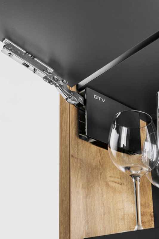 Soft Close Lift Mechanism Stay Cabinet Hinge Set Black
