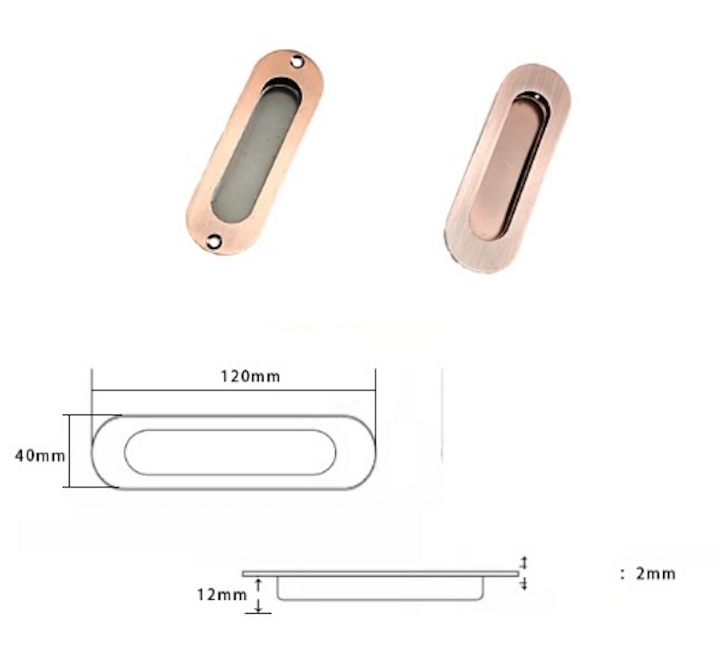 Recessed Flush Sliding Door Handle Inset Cabinet Handle