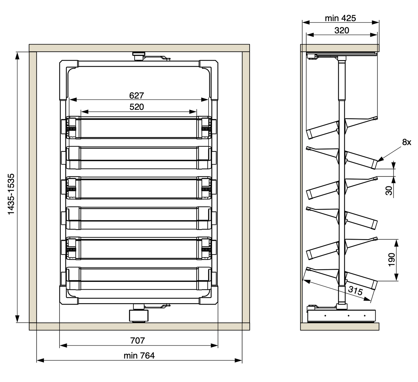 Rotating Shoe Rack Shelves with Frame Mechanism