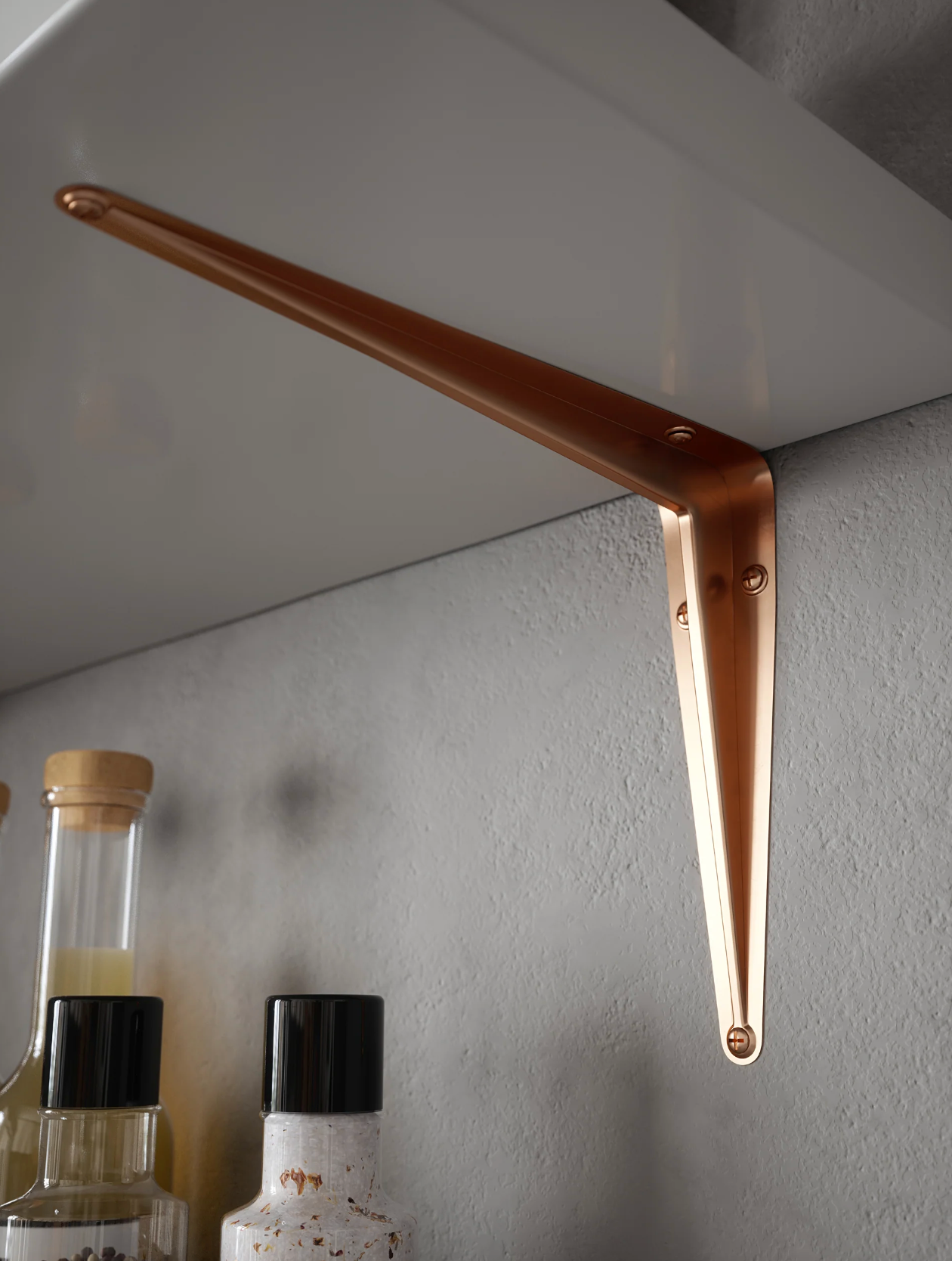 Rothley London Shelf Brackets Polished Copper