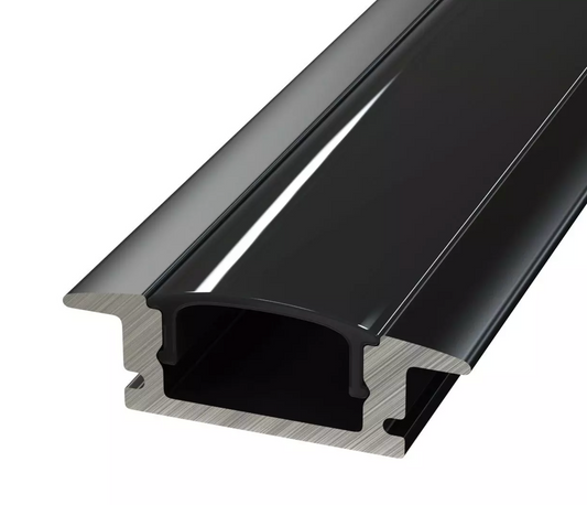 Black Led Profile Ultra Slim Recessed 2m Channel Extrusion for Led Tape