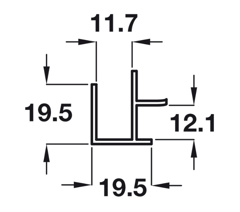 Hafele Plinth 90° Corner or End Connector 146mm