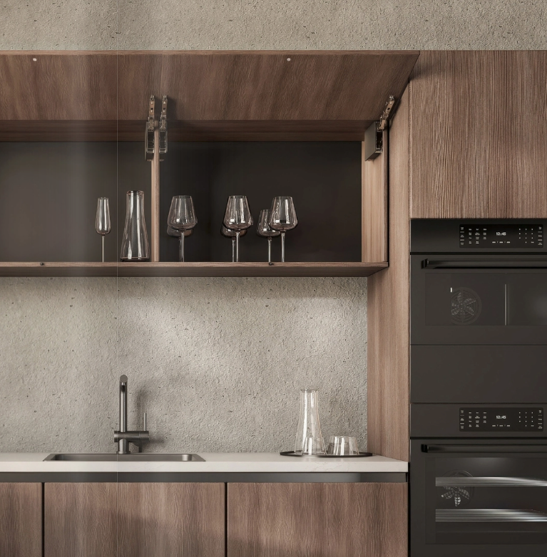 Push to Open Lift Mechanism Stay Cabinet Hinge Set