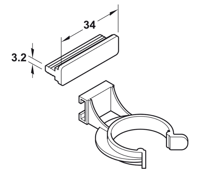 Hafele Axilo 78 Plinth Clips and Bracket-NEW
