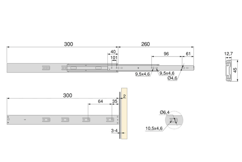 Drawer Runners Push To Open Soft Close Side Mounted Ball Bearing Slides