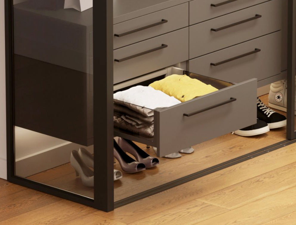 Metal Drawer Set High AxisPro GLASS Slim Box System C168mm