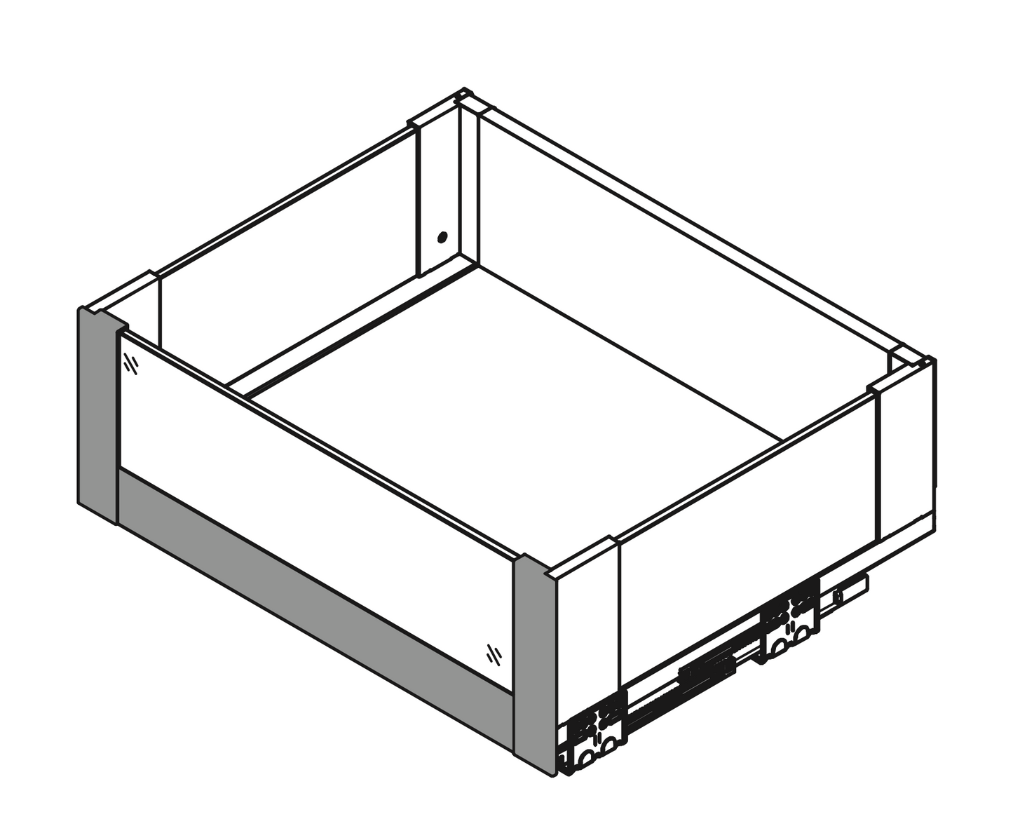 Drawer Internal Fascia AxisPro GLASS Front Inner Drawer Set