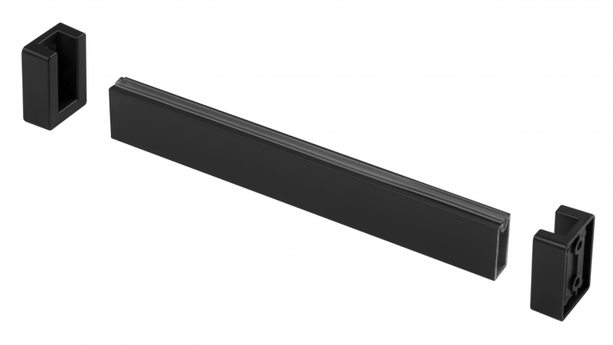 Wardrobe Hanging Rail Support Black Rectangular