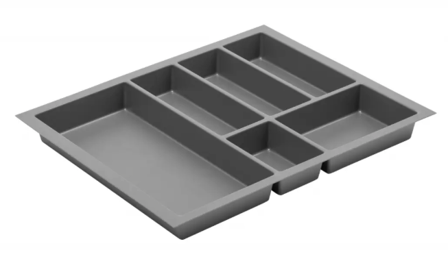 Cutlery Tray Plastic Anthracite for Kitchen Cabinet