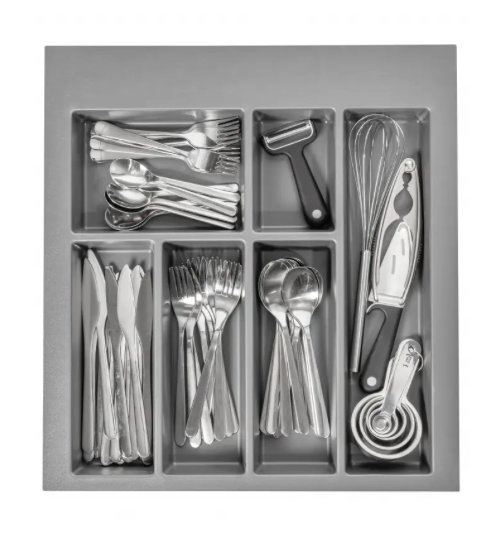 Cutlery Tray Plastic Anthracite for Kitchen Cabinet