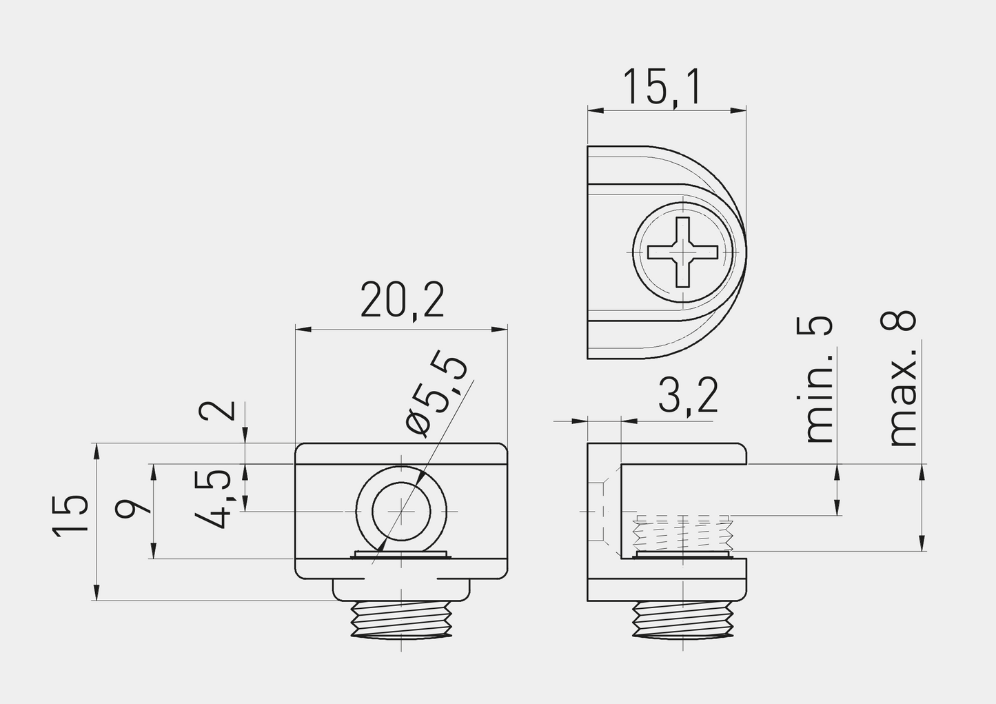Glass Shelf Support Brackets Screw-In