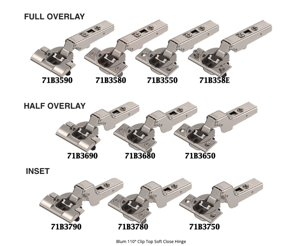 Blum 71B3590 INSERTA Soft Close 110° Full Overlay Cabinet Hinge