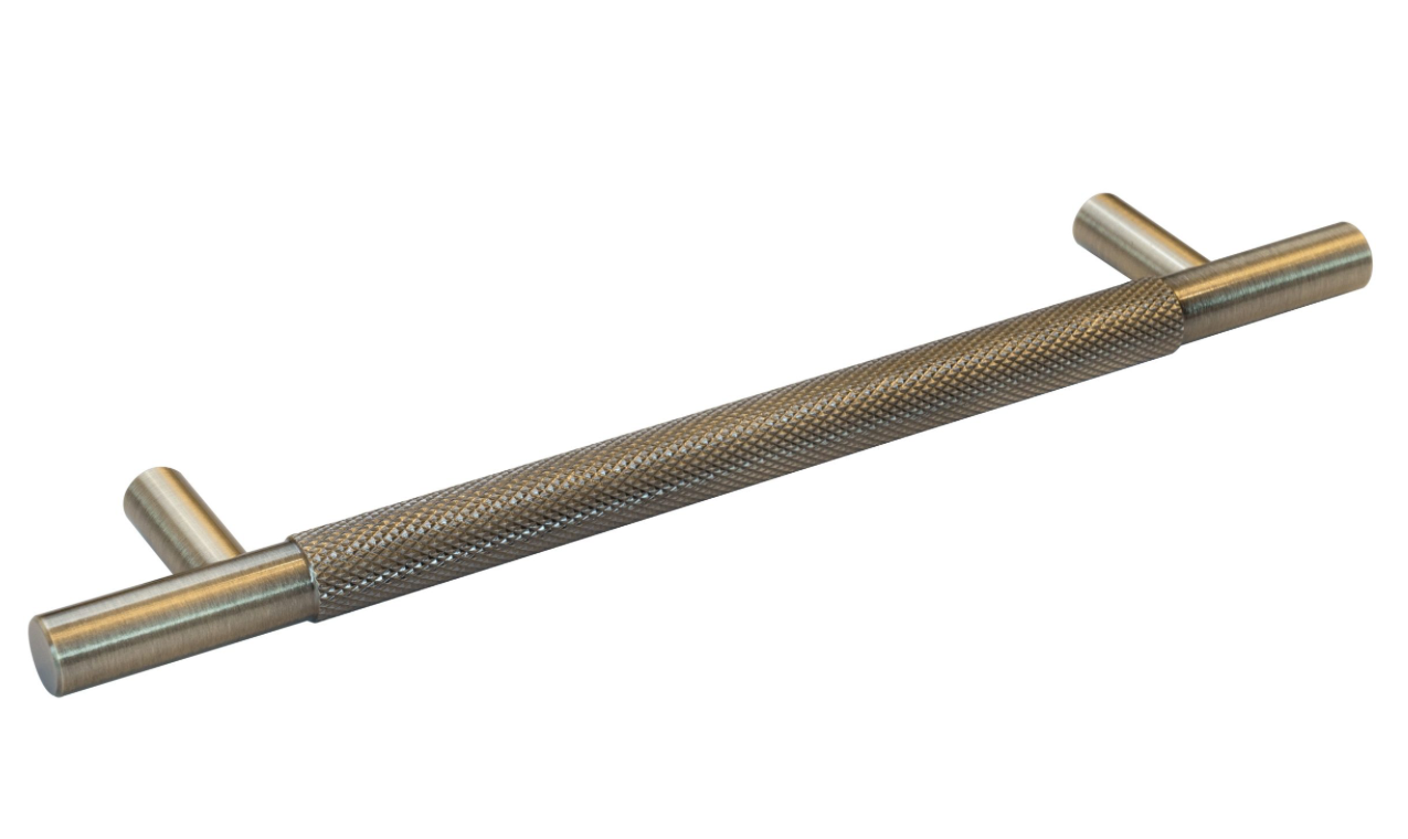 Knurled Pull Cupboard Handle Antique Brass