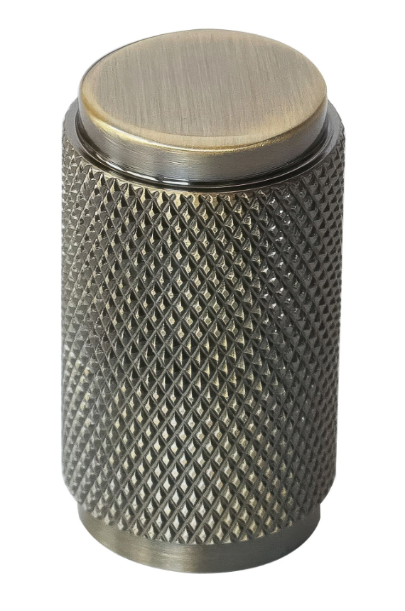 Knurled Cabinet Knob Antique Brass 18mm