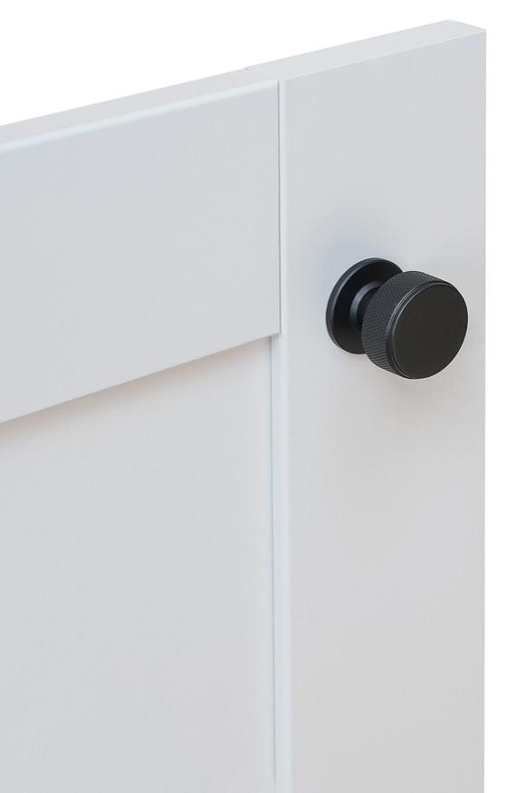 Knurled Radio Cabinet Knob Matt Black 34mm
