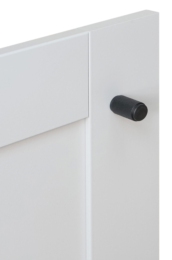 Knurled Cabinet Knob Matt Black 18mm