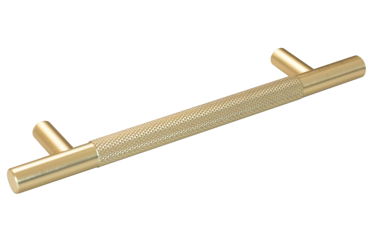 Knurled Pull Cupboard Handle Satin Brass