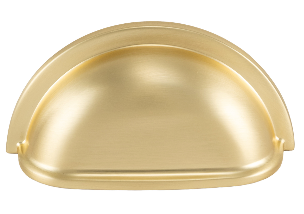 Cabinet Cup Pull Handle Satin Brass