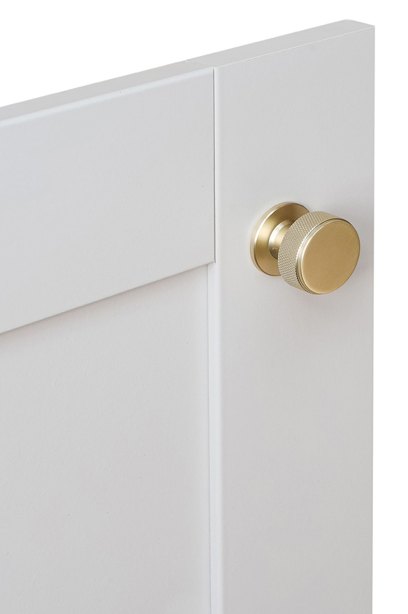 Knurled Radio Cabinet Knob Satin Brass 34mm