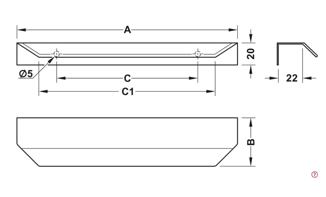 Cabinet Edge Pull Handle Bronze Vann