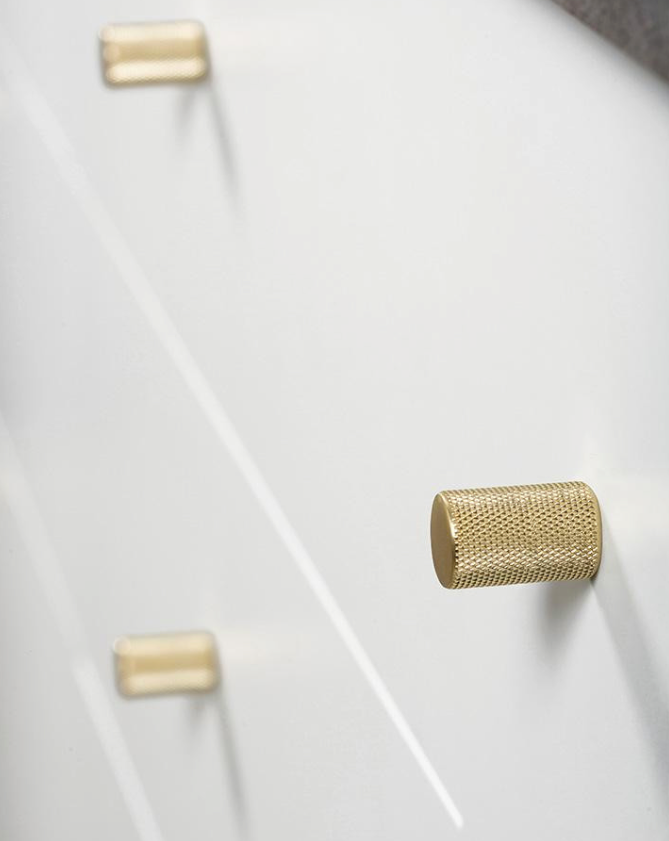 Knurled Knob Hafele Graf Round Cylinder Brushed Gold