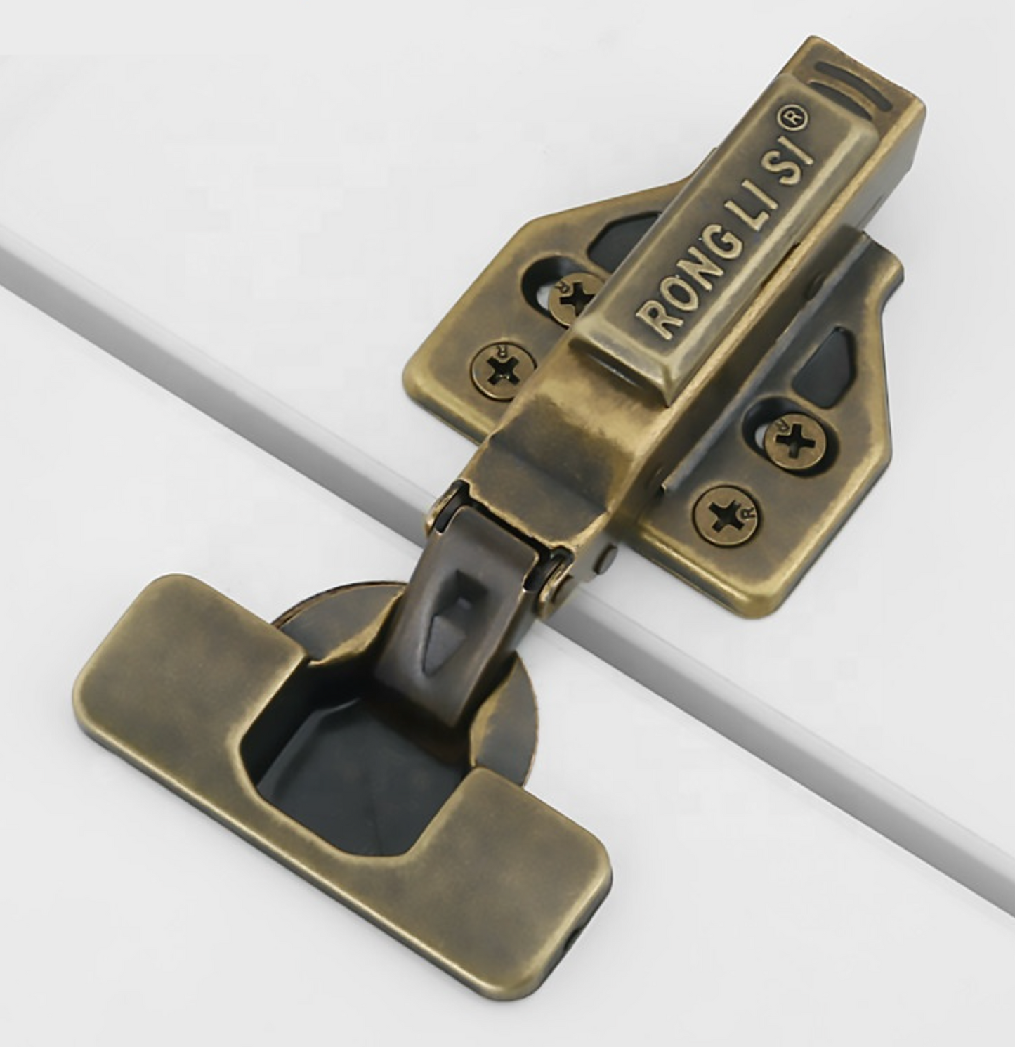 Cabinet Hinge Soft Close 100° ANTIQUE BRASS Full Overlay