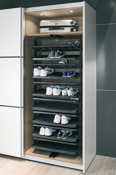Rotating Shoe Rack Shelves with Frame Black