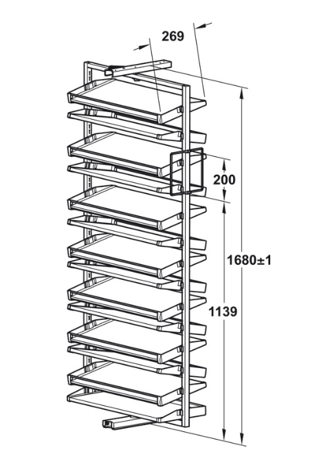 Rotating Shoe Rack Shelves with Frame Black