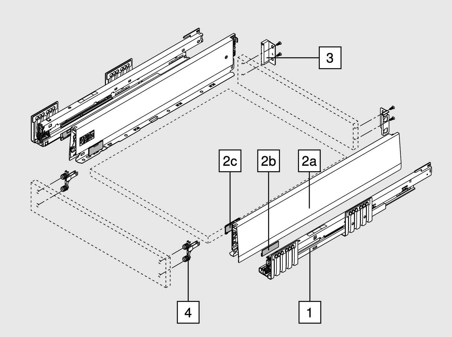 Blum MERIVOBOX Drawer Set M Height Orion Grey