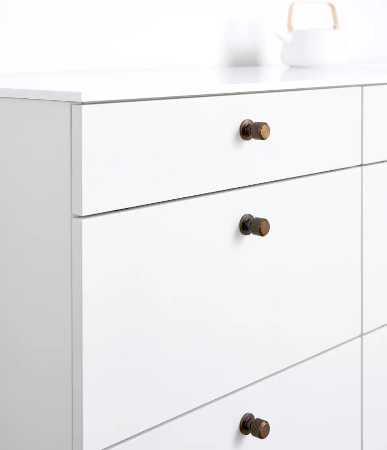 Furnipart Manor Knurled Round Knob Antique Brass