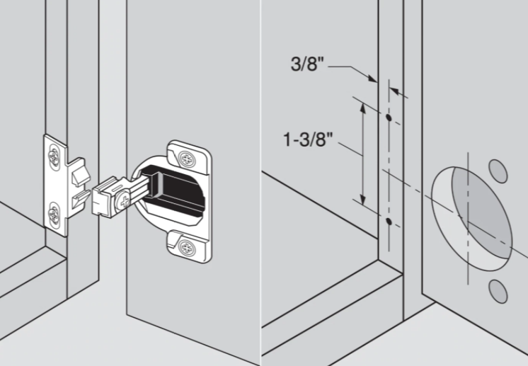 Mounting Plates for Blum 33.3600 Compact Frame Hinge