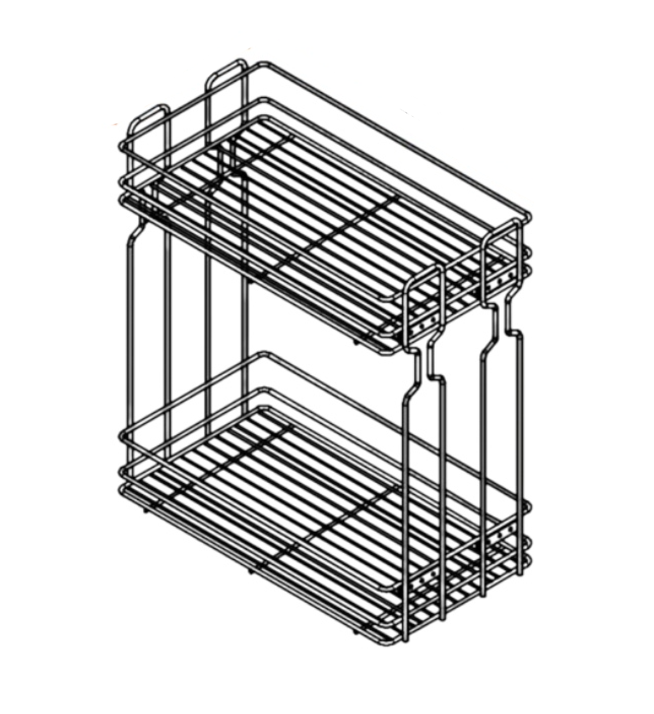 Pull Out Two Tier Wire Baskets Soft Close Anthracite