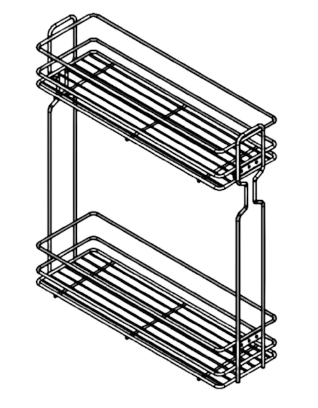 Pull Out Two Tier Wire Baskets Soft Close Anthracite