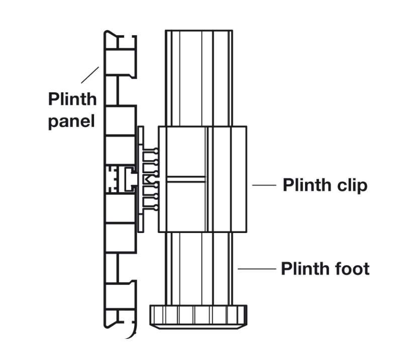 Hafele Plinth Feet Clip Set for Connecting Plinth Panels