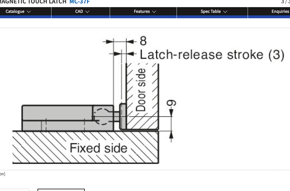 NON-Magnetic Touch Latch MC-37F Sugatsune