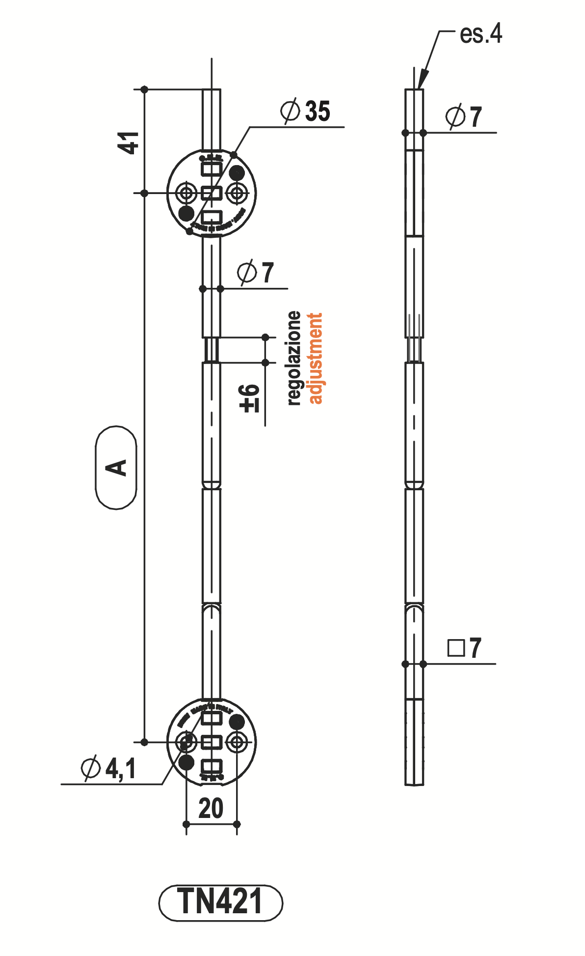 Sugatsune Concealed Straightener Bar Fixed for Large Door