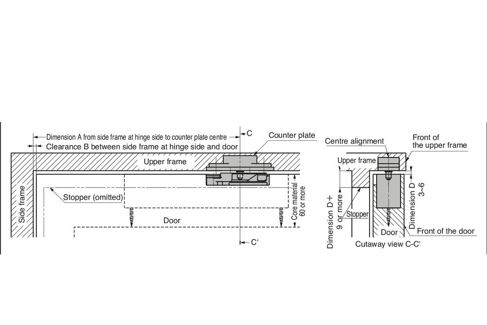 Concealed Door Damper Soft-Closing LDD-V Sugatsune