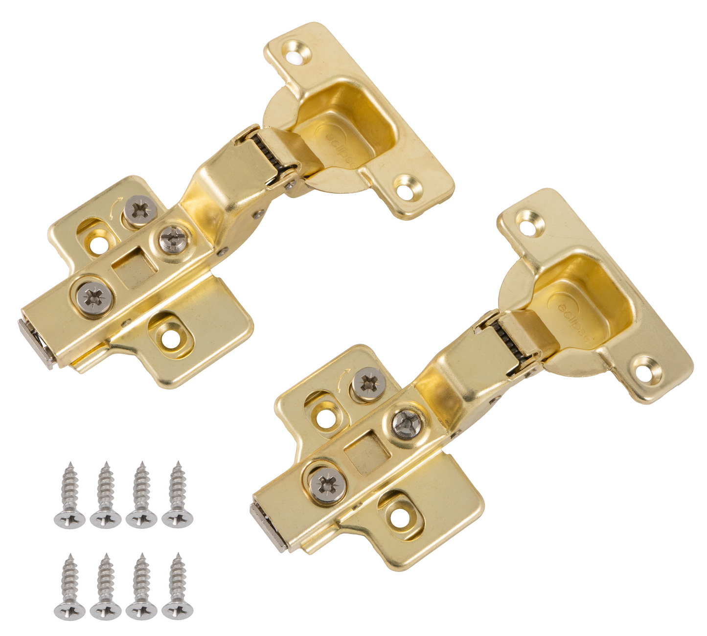 Cabinet Hinge Soft Close 100° SATIN BRASS Inset Set Two