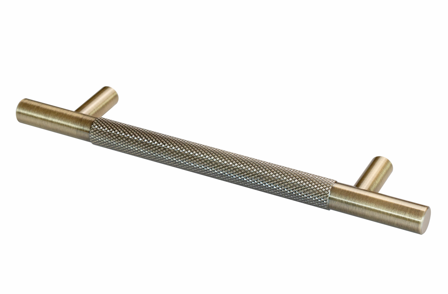 Cabinet Knurled Pull Handle ANTIQUE BRASS T-Bar Modern Knob