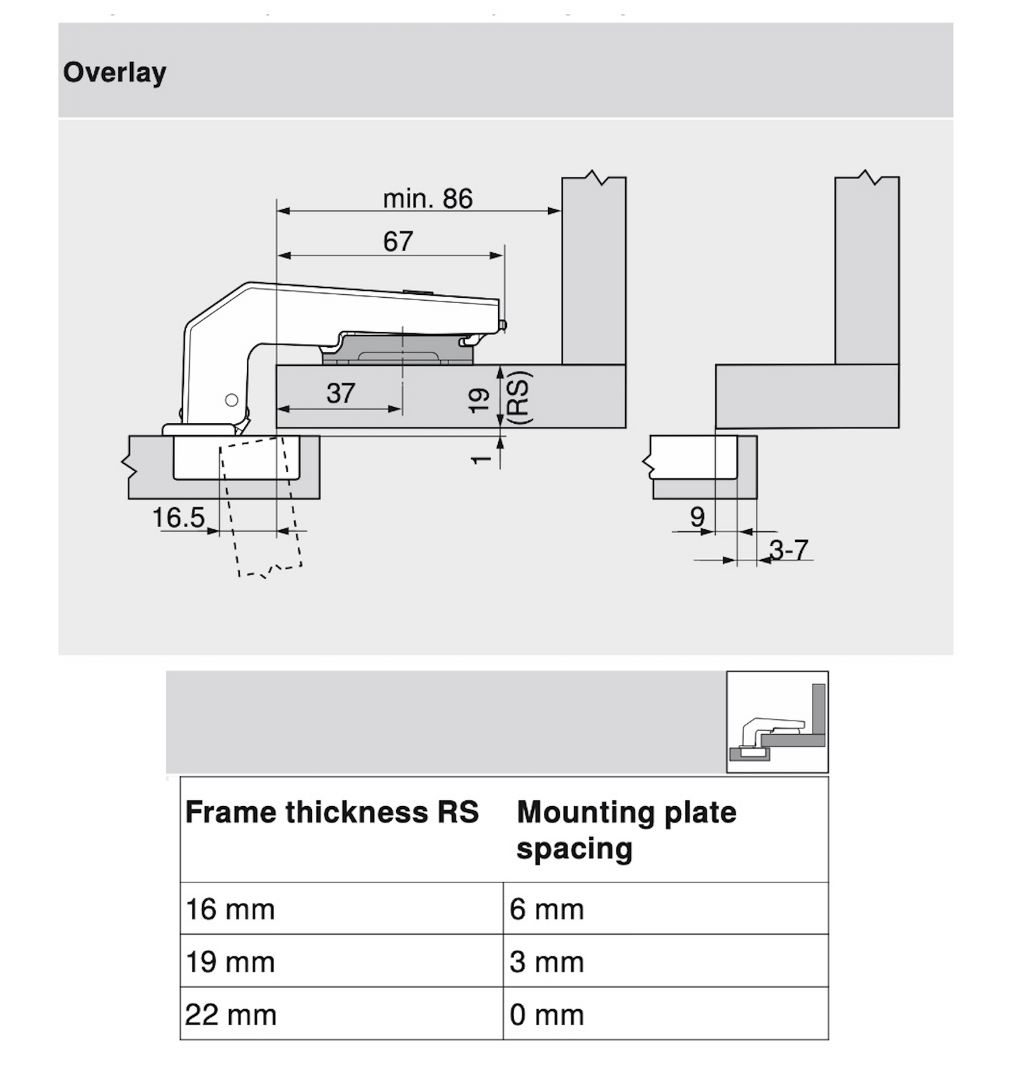 Blum 79B9950 Blumotion 95° Overlay Blind Corner Hinge
