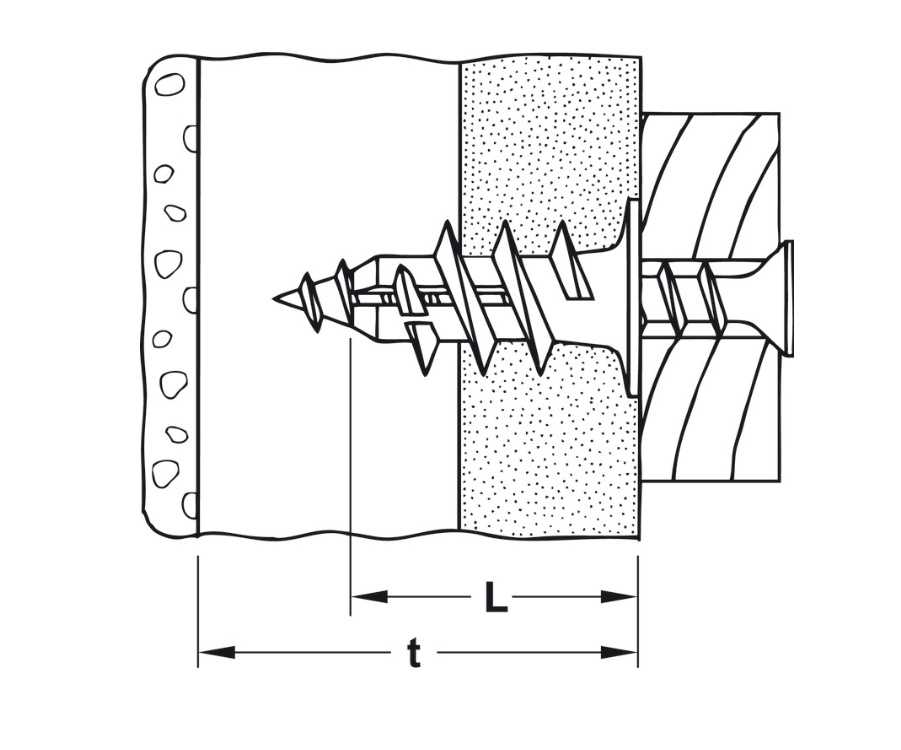 Plasterboard Nylon Dowel Plug Fisher GKM