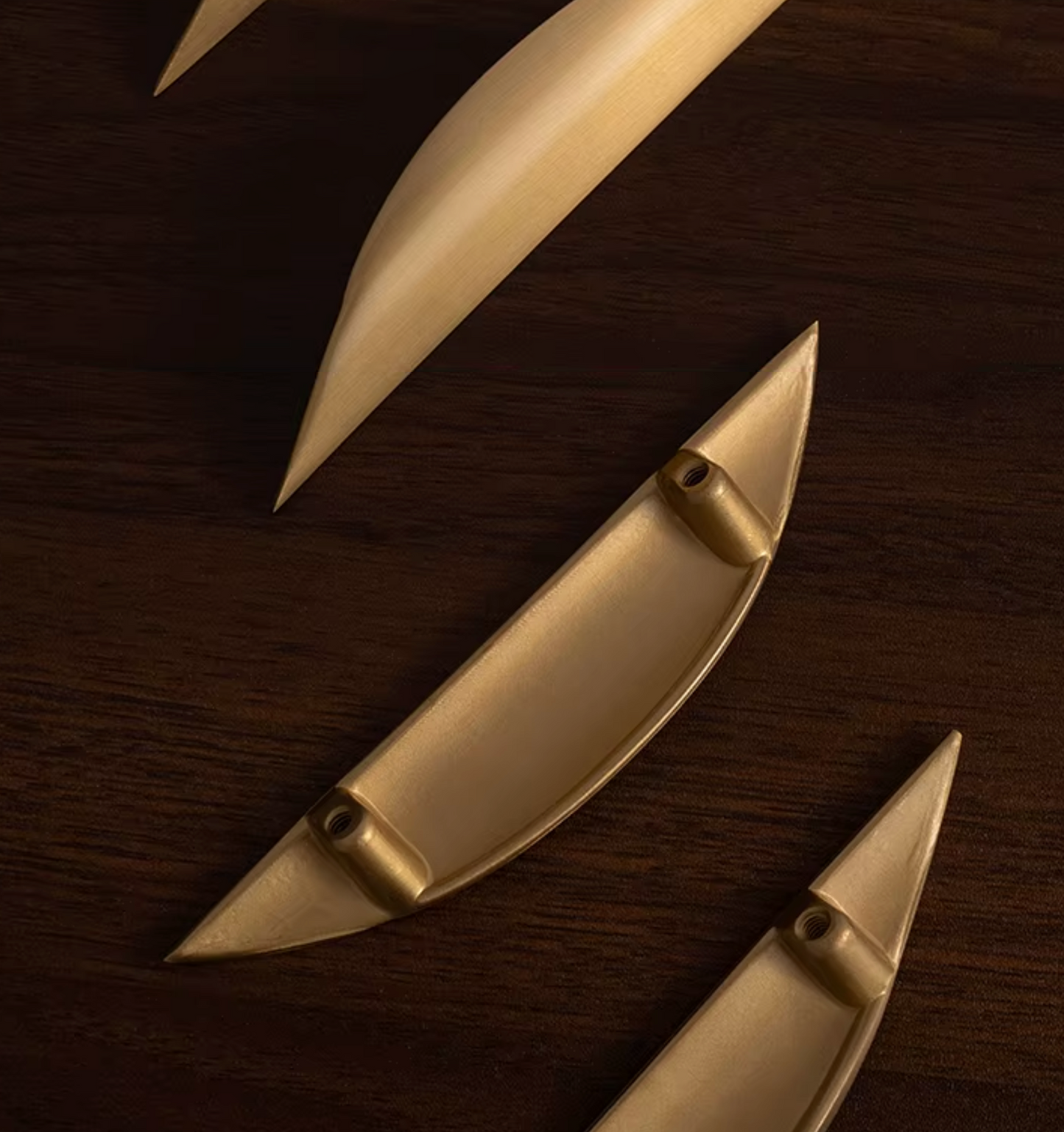 Cabinet Cup Handle Leaf Collection Brushed Brass