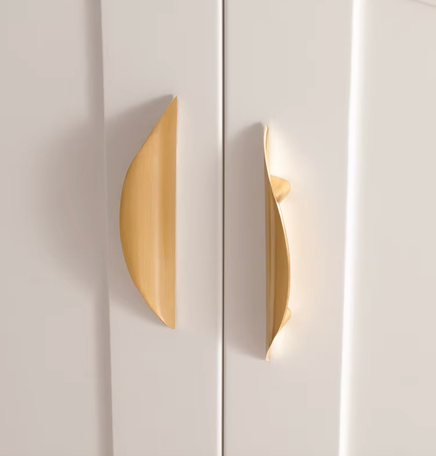Cabinet Cup Handle Leaf Collection Brushed Brass