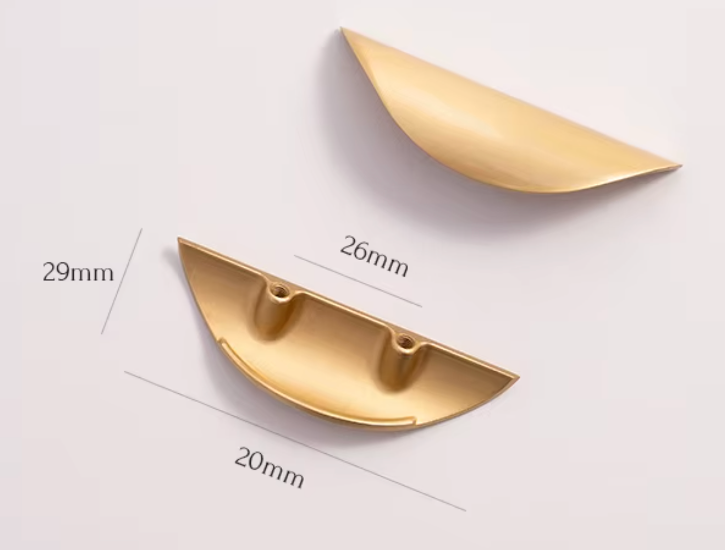 Cabinet Cup Handle Leaf Collection Brushed Brass