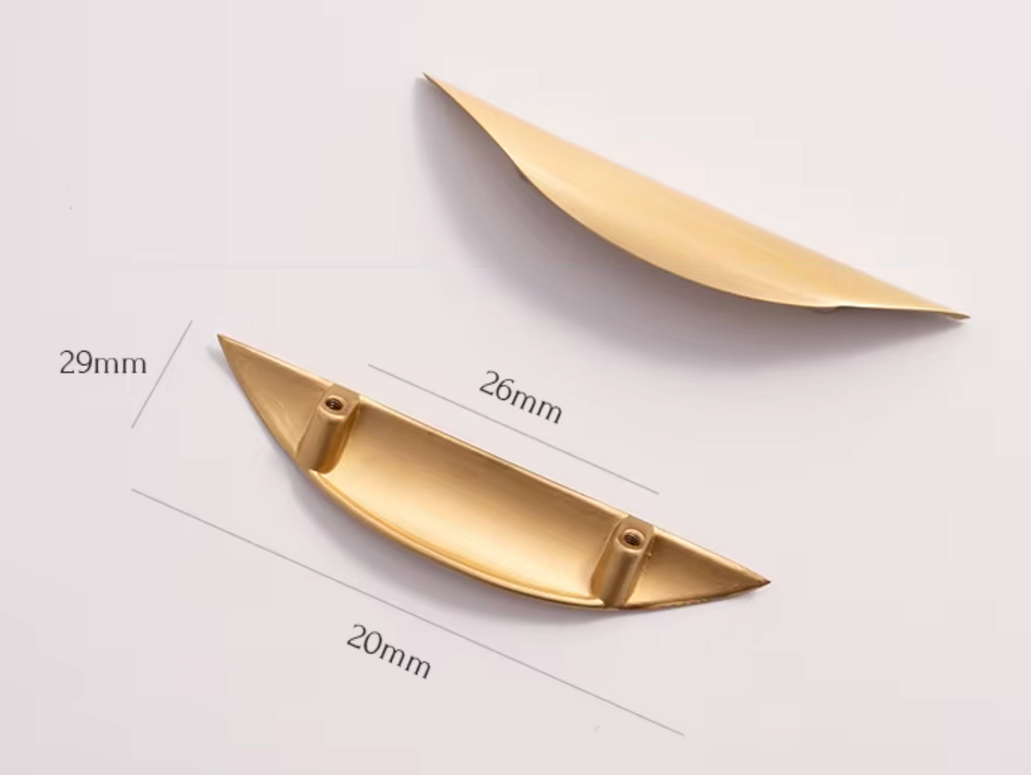 Cabinet Cup Handle Leaf Collection Brushed Brass